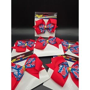 Wonder Woman Bow Blue / Red 1" Grosgrain Bows- NEW! Lot Of 6
